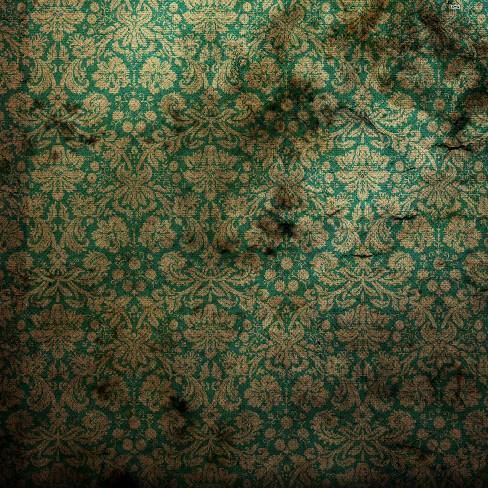 Derelict Damask Green Photography Backdrop